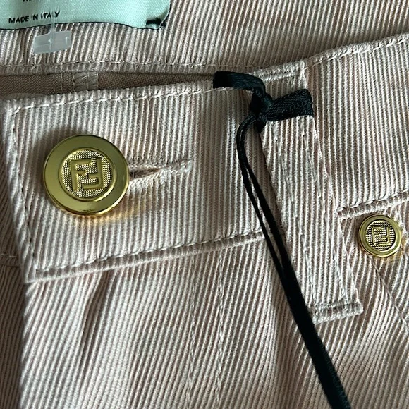 Fendi NWT COA FF Logo Dusty Rose Pink Denim Pants Trousers **Sz 42/Sz 6** 🌸🌸 - Picture 5 of 9